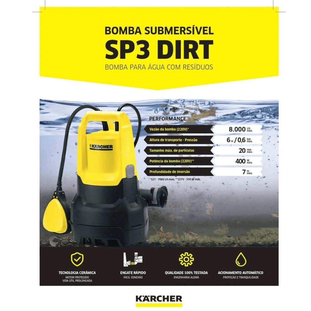 BOMBA SUBMERSÍVEL KARCHER SP 3 DIRT - karcher-center-altex