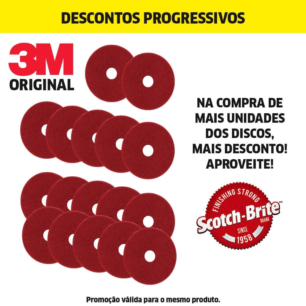 Disco PAD Vermelho Rubi - 350mm - Imagem principal - b0f0c201-1a4a-45fb-a012-f793d4f3195a