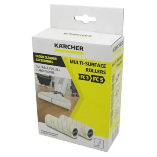 Escova Rolo de Microfibra Karcher FC 3 / FC 4 / FC 5 / FC 7 - Kit 2 Peças