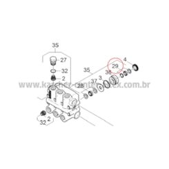 Jogo de Vedação W2 (Bucha) para Karcher HD e HDS - 16mm