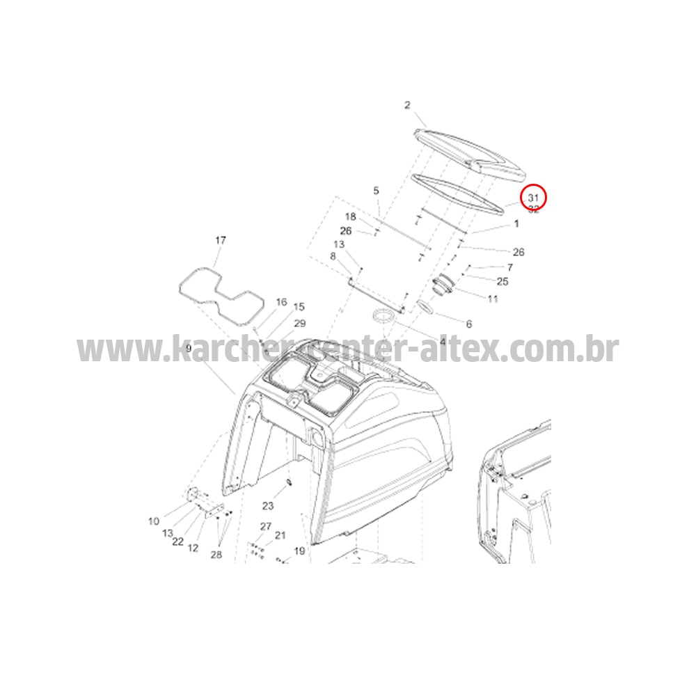 Junta de Vedação Lavadora Karcher BD 530 - 2 Metros - Imagem principal - 2e2b96b4-2658-4ccb-990f-61756133426f