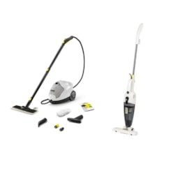 Kit Limpeza De Apartamento Karcher: Limpadora Vapor Com Aspirador Vertical