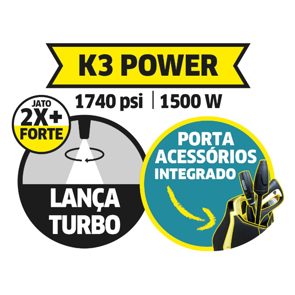 LAVADORA DE ALTA PRESSÃO KARCHER K 3 POWER - Imagem principal - 64ff8ed6-2afa-4867-be9e-ca078669fcfb