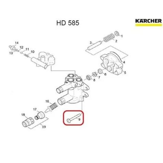 Parafuso Da Bomba Karcher HD 585 M6 X 25 - 4 unidades