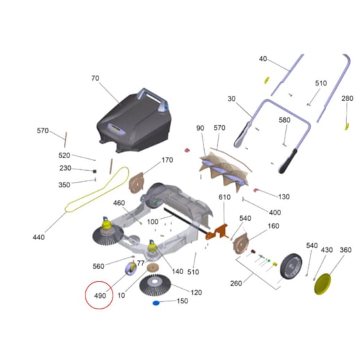 Roda Rodizio Frontal para Varredeira Karcher S 6 / S 4 Twin