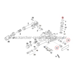 TAMPÃO DE FECHO C/ ORING KARCHER - 4 UNIDADES