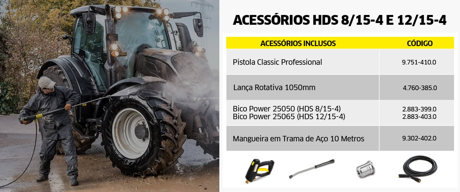 Acessórios Inclusos Lavadora com Água Quente HDS 8/15-4