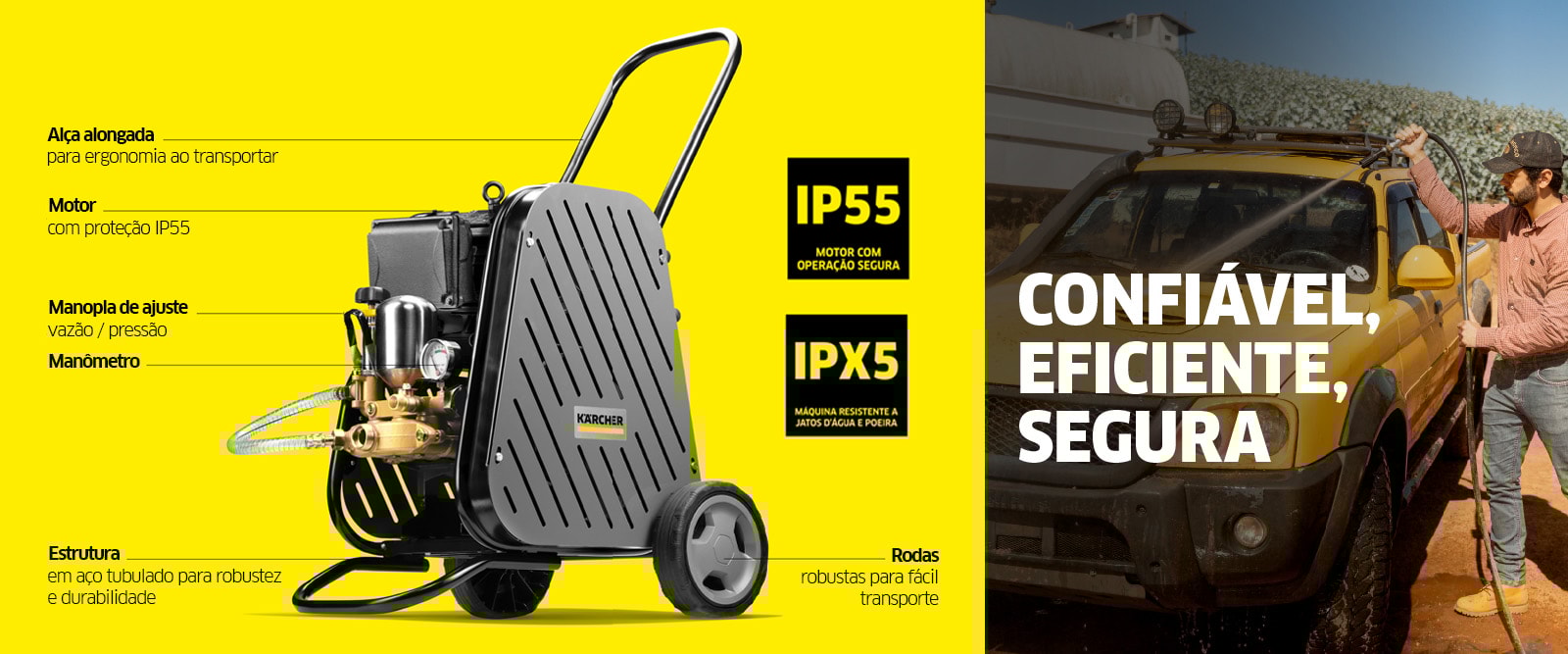 Características Lavadoras de Alta Vazão HF Kärcher