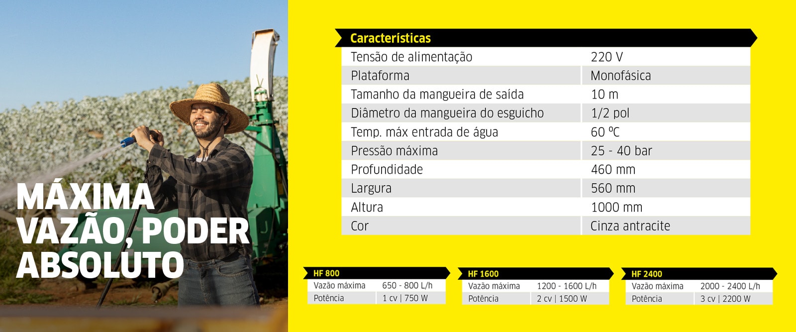 Características Lavadoras de Alta Vazão HF Kärcher