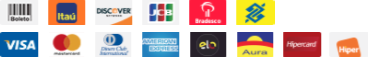 Bandeiras dos métodos de pagamento disponíveis